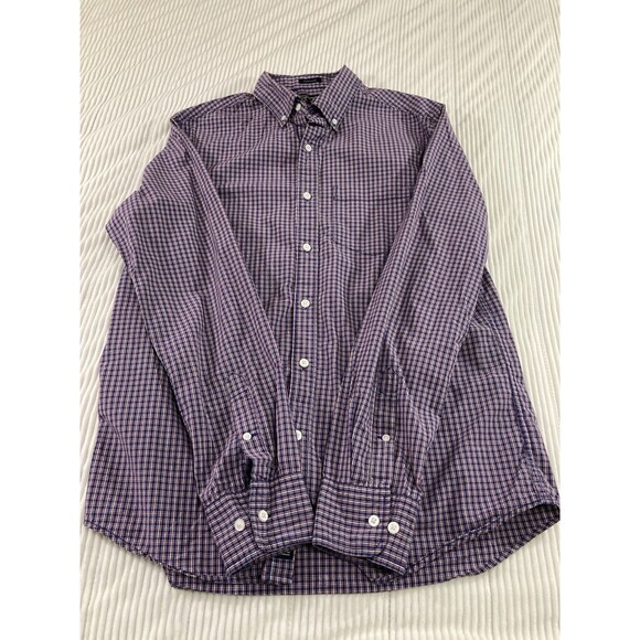 RYE by Hawker Men’s M Tall Blue Red Plaid Button Down Shirt Long Sleeve - Picture 5 of 10